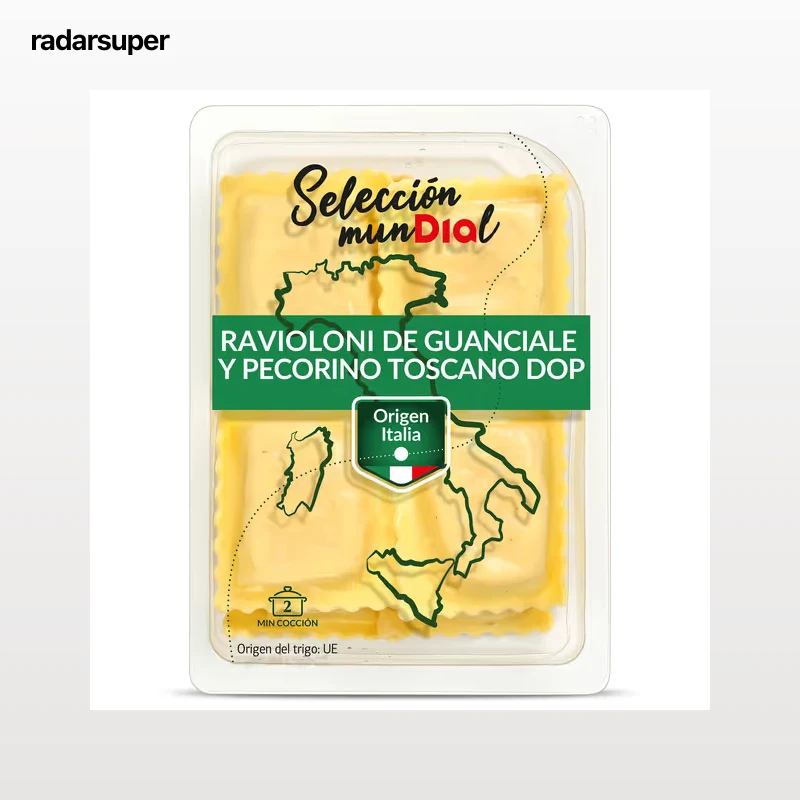 Pasta fresca ravioloni de guanciale y peccorino Dia Selección Mundial 250 g