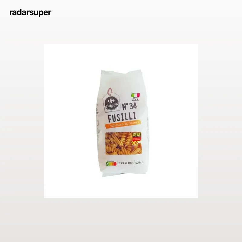 Pasta fusilli italiano Carrefour Original 500 g.