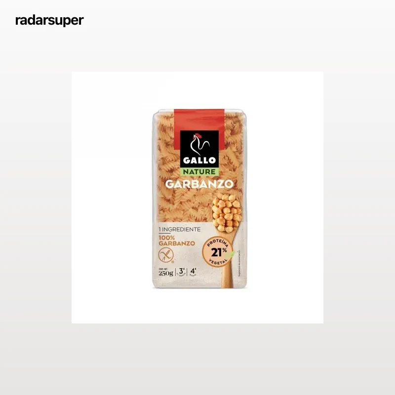 Pasta hélices de garbanzo Gallo Nature sin gluten 250 g.