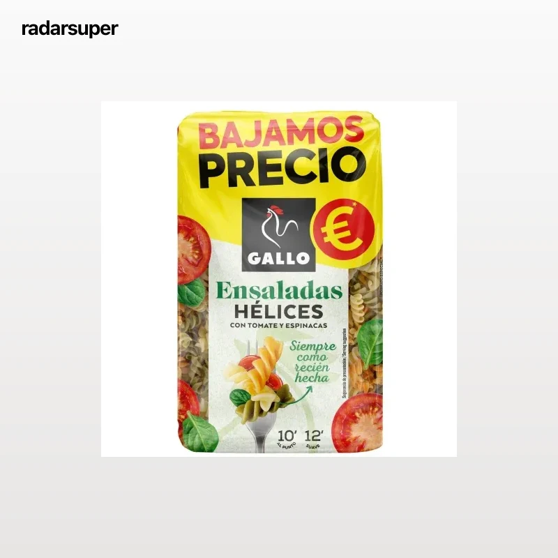 Pasta hélices vegetales Gallo 400 g.