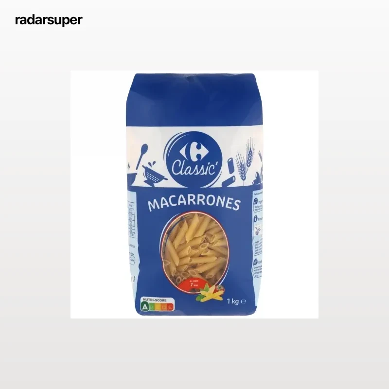 Pasta macarrones Carrefour Classic 1 kg.