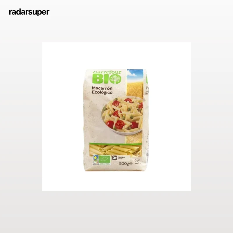 Pasta macarrones ecológicos Carrefour Bio 500 g.