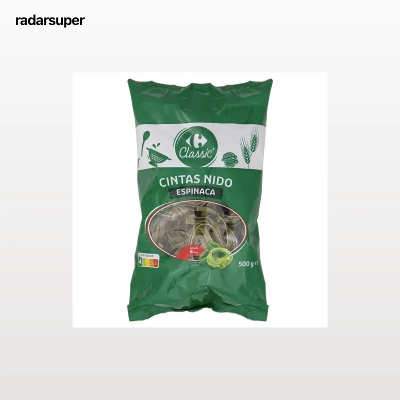 Pasta nidos de espinacas Classic Carrefour 500 g.