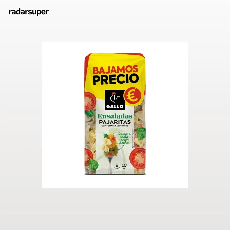 Pasta pajaritas con tomate y espinacas Gallo 450 g.