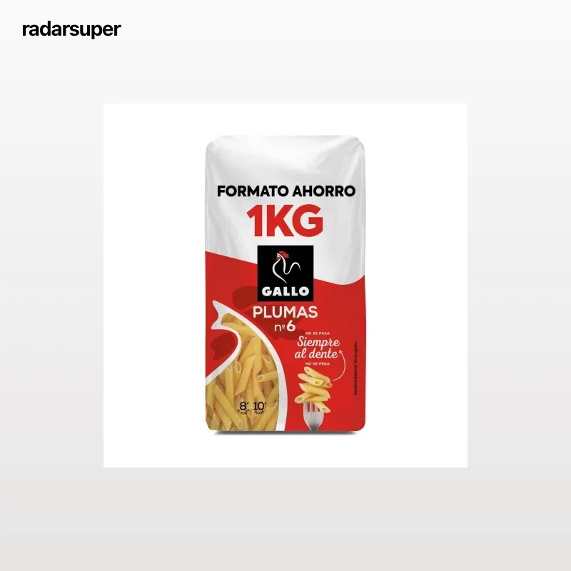 Pasta plumas Nº6 Gallo 1 kg.