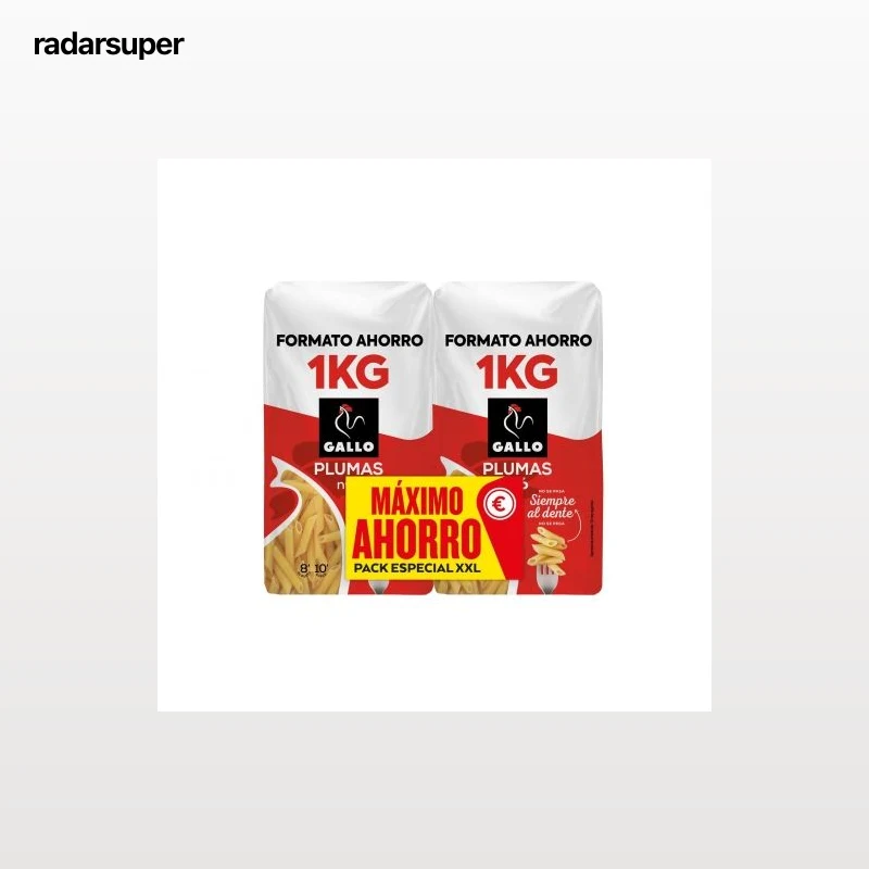 Pasta plumas nº6 Gallo pack de 2 unidades de 1 kg.