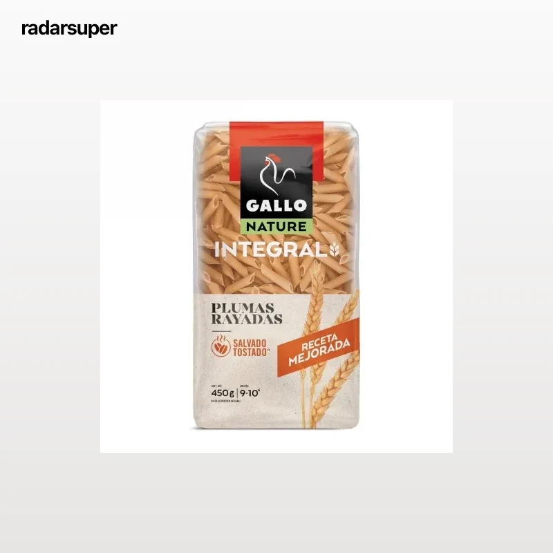 Pasta plumas rayadas integrales Gallo Nature 450 g.