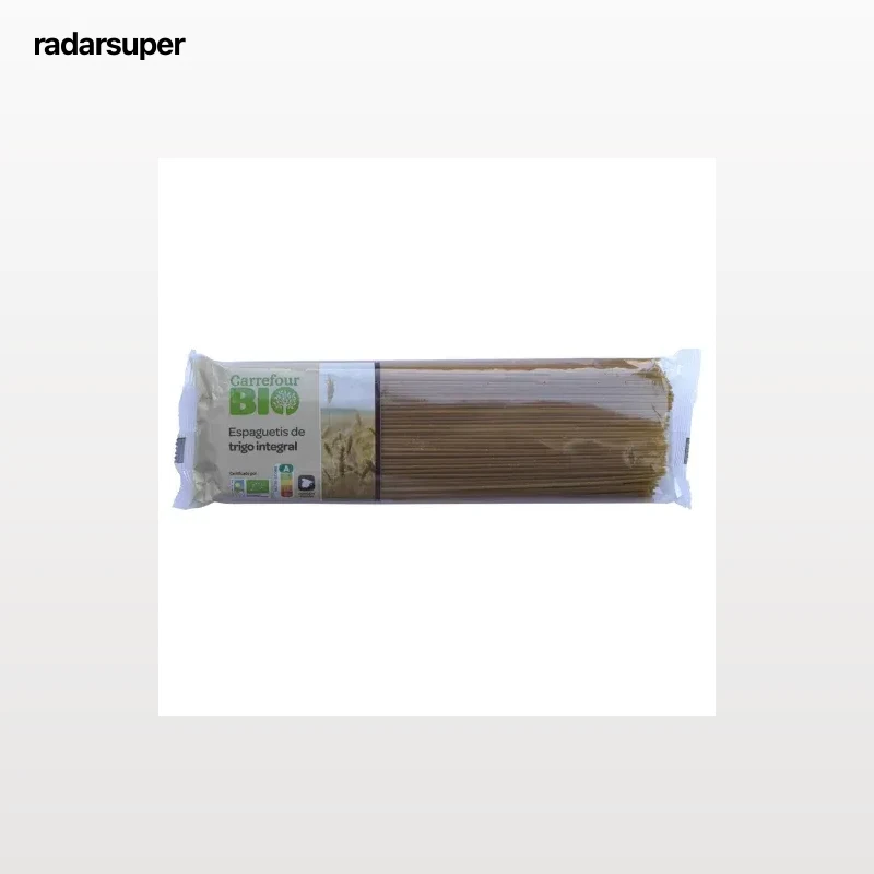 Pasta spaguetti integral ecológico Carrefour Bio 500 g.