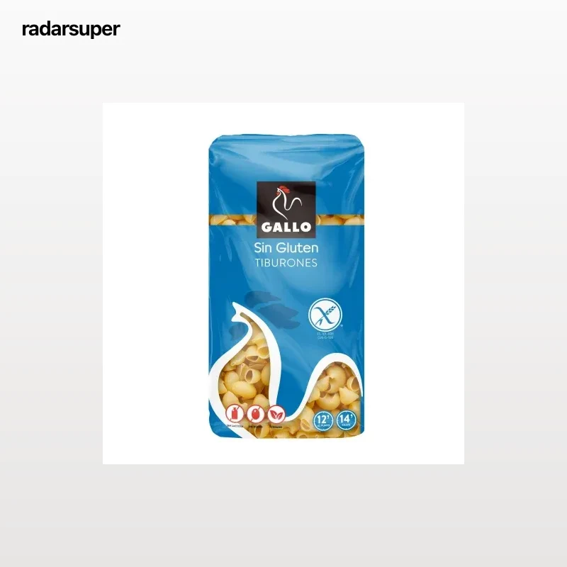 Pasta Tiburones Gallo sin gluten y sin lactosa 450 g.