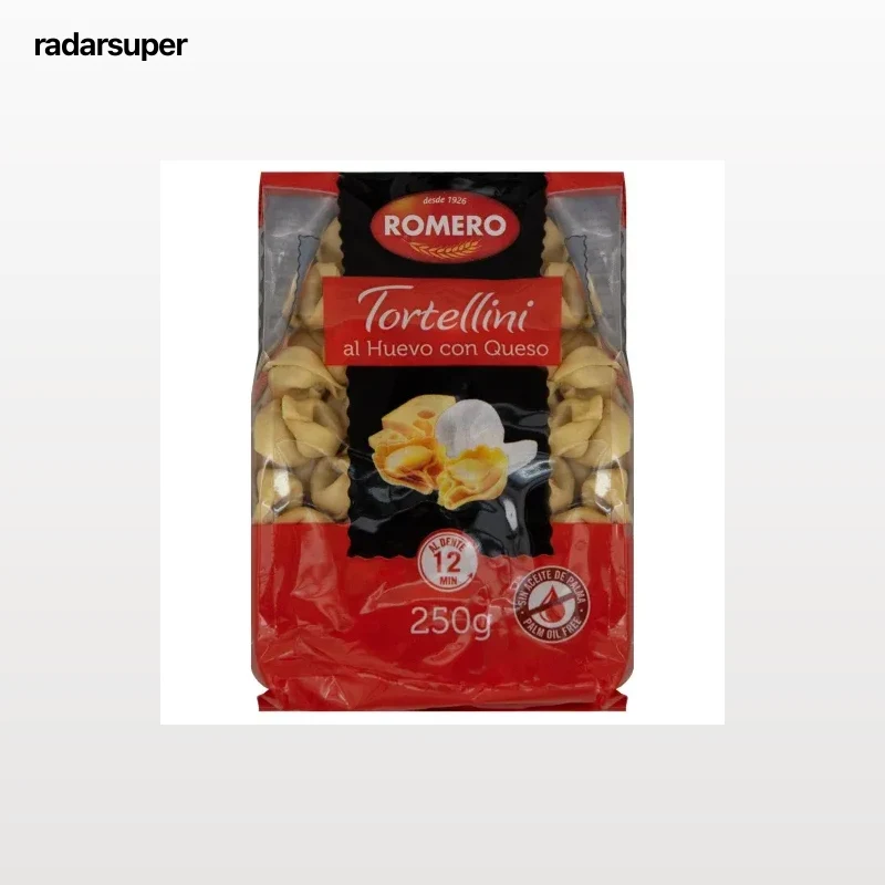 Pasta tortellini rellena de queso al huevo Romero 250 g.
