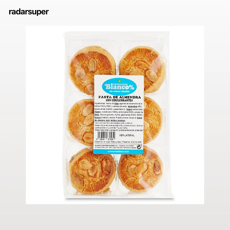 Pastas de almendras sin azúcar añadido Blanco 400 g
