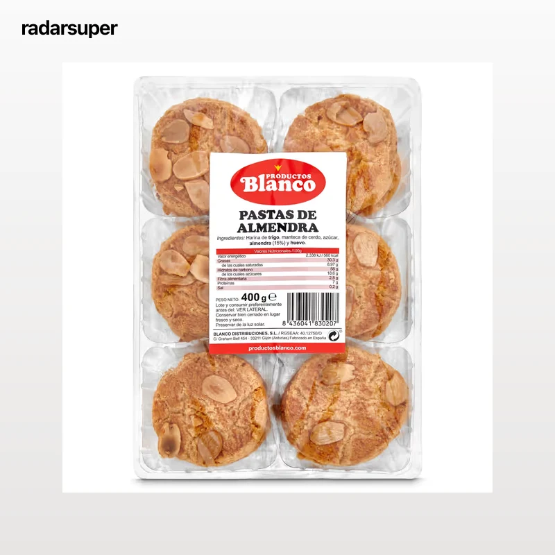Pastas artesanas de almendras Blanco 400 g