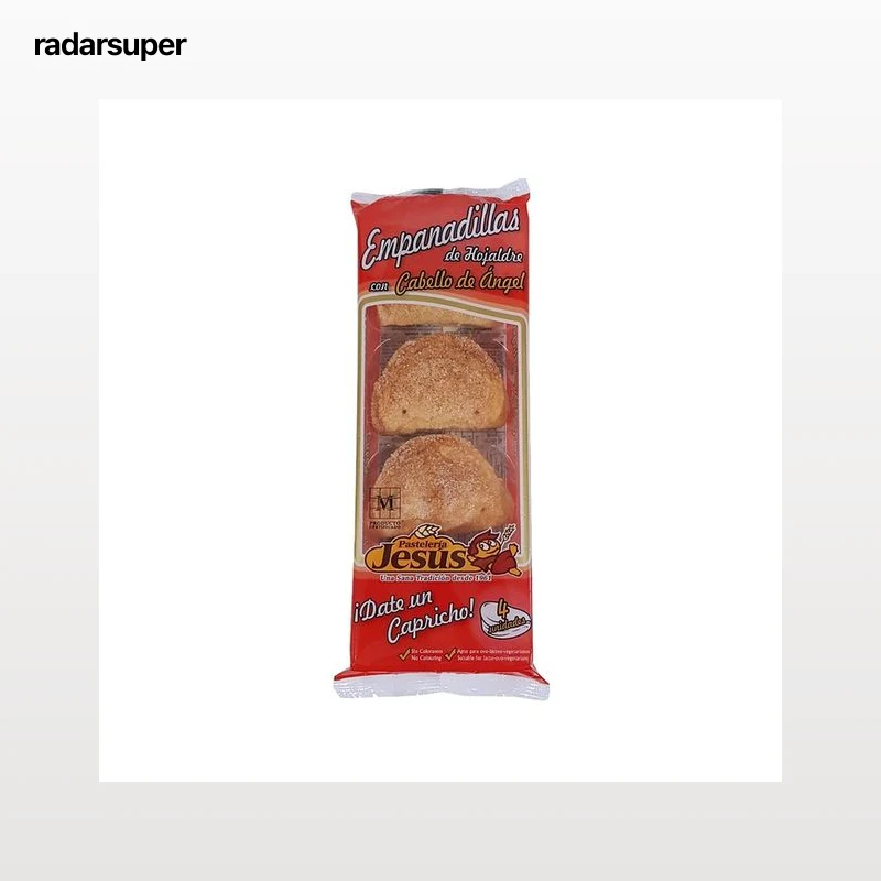 PASTELERÍA JESÚS Empanadillas de hojaldre rellenas con cabello de ángel 150 g.
