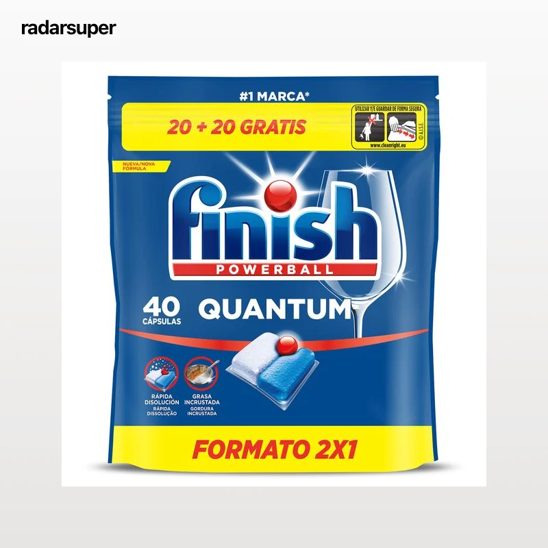 Pastillas lavavajillas quantum Finish 40 unidades