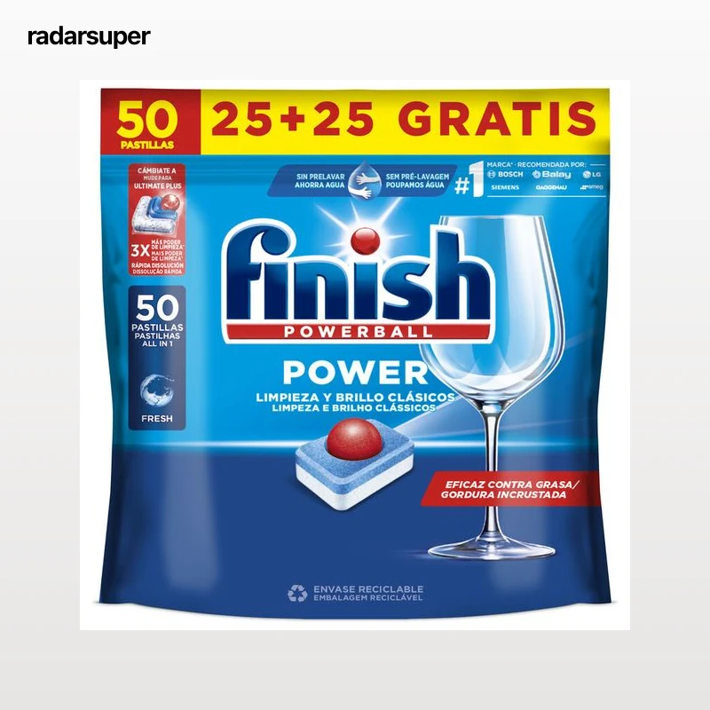 Pastillas del lavavajillas Regular 50 pastillas Finish Powerball Power All in 1