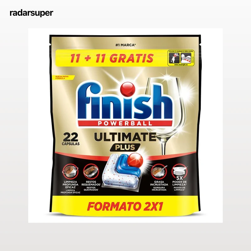 Pastillas lavavajillas ultimate plus Finish 22 unidades