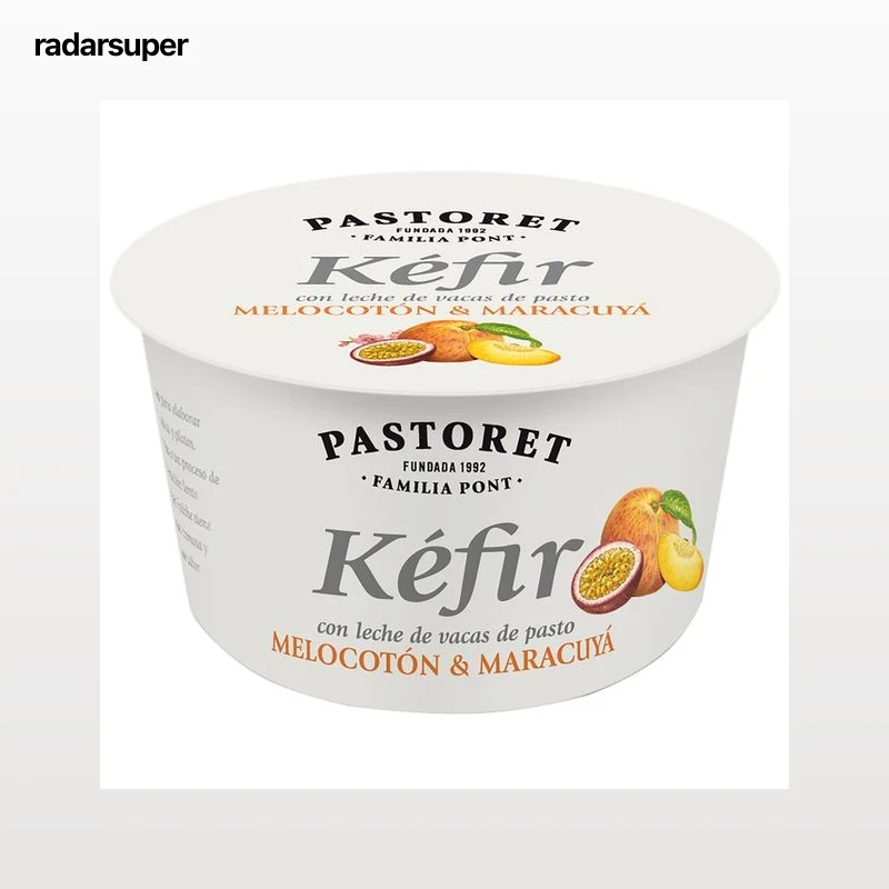 PASTORET Kéfir con melocotón y maracuyá elaborado con leche de vacas de pasto 170g.
