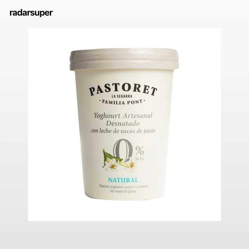 PASTORET Yogur artesanal desnatado 0% materia grasa, sabor natural 500 g.