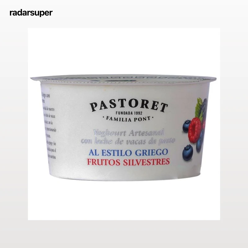 PASTORET Yogur azucarado estilo griego con frutos silvestres 150 g.