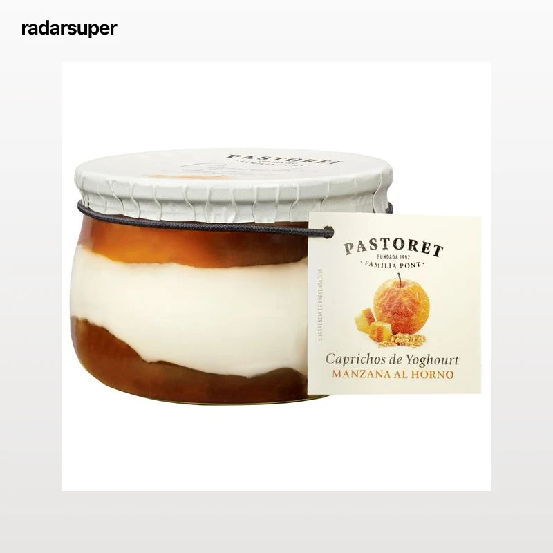 PASTORET Yogur griego cremoso natural azucarado, con manzana al horno  Caprichos de yogur 150 g.