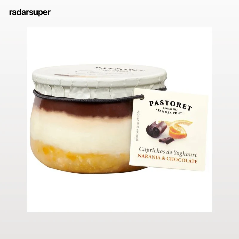 PASTORET Yogur griego cremoso natural azucarado, con naranja y chocolate  Caprichos de yogur 150 g.