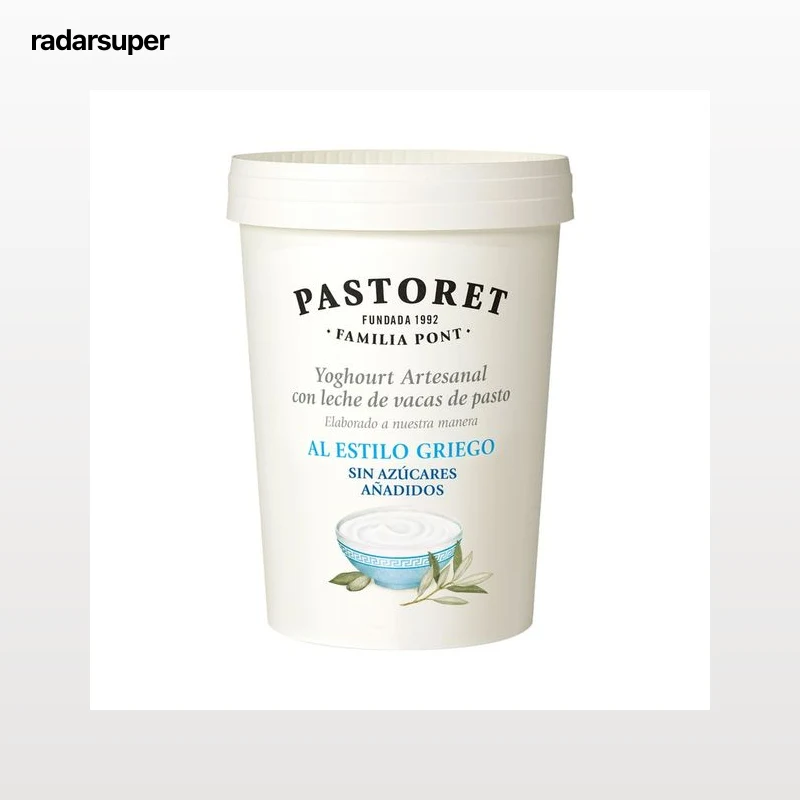 PASTORET Yogur natural estilo griego elaborado con leche de vacas de pasto 500 g.