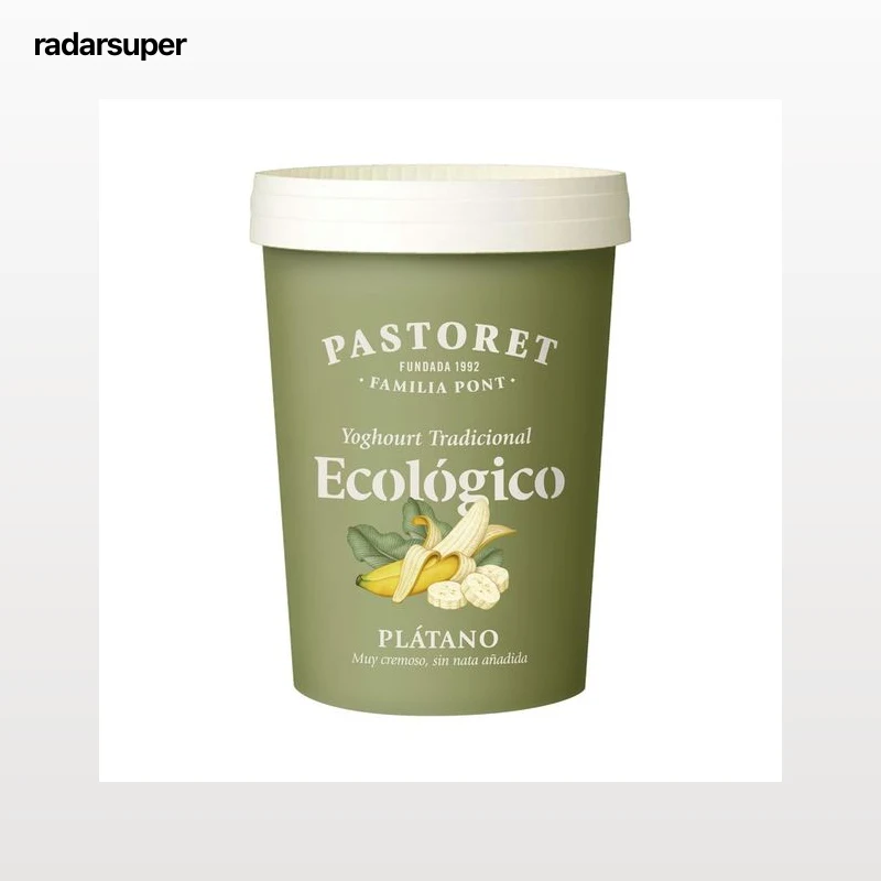 PASTORET Yogur tradicional ecológico con plàtano 500 g.