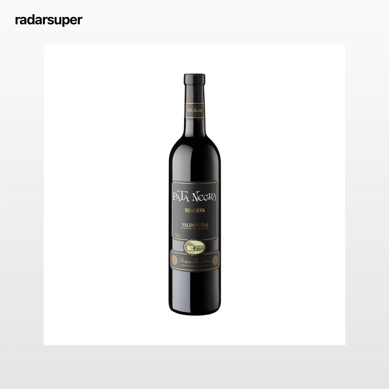 PATA NEGRA Vino tinto reserva con D.O. Valdepeñas botella 75 cl.