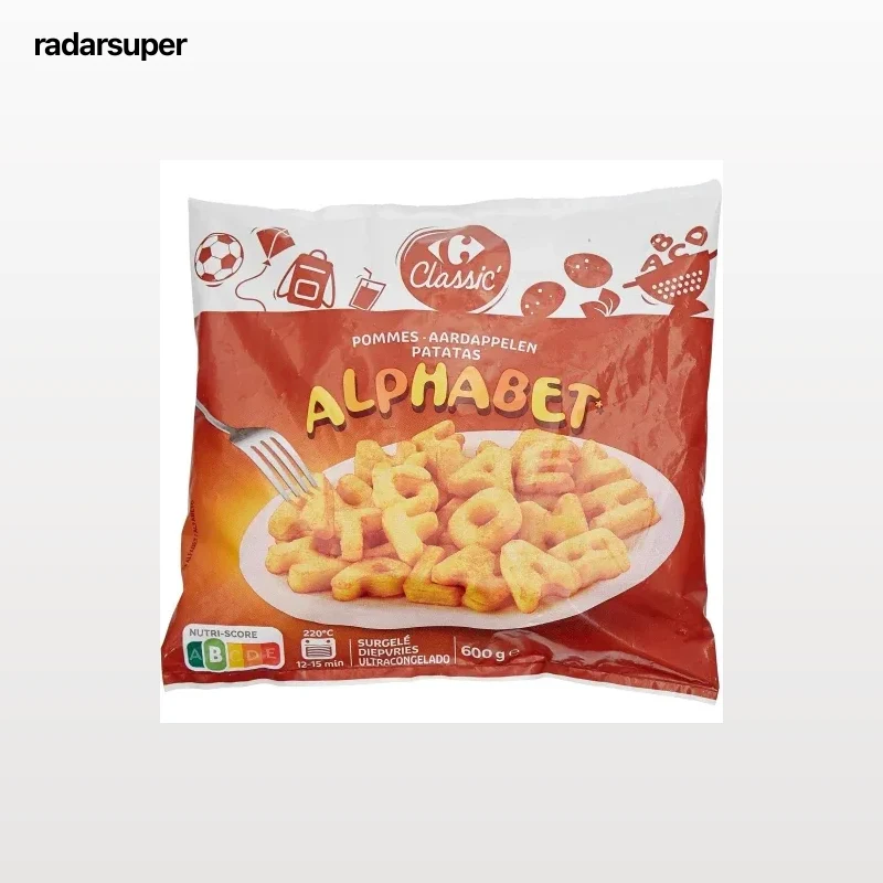 Patatas en letras congeladas Carrefour Classic 600 g.
