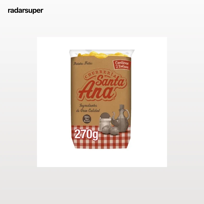 Patatas fritas churrería Santa Ana sin gluten pack de 2 bolsas de 135 g.