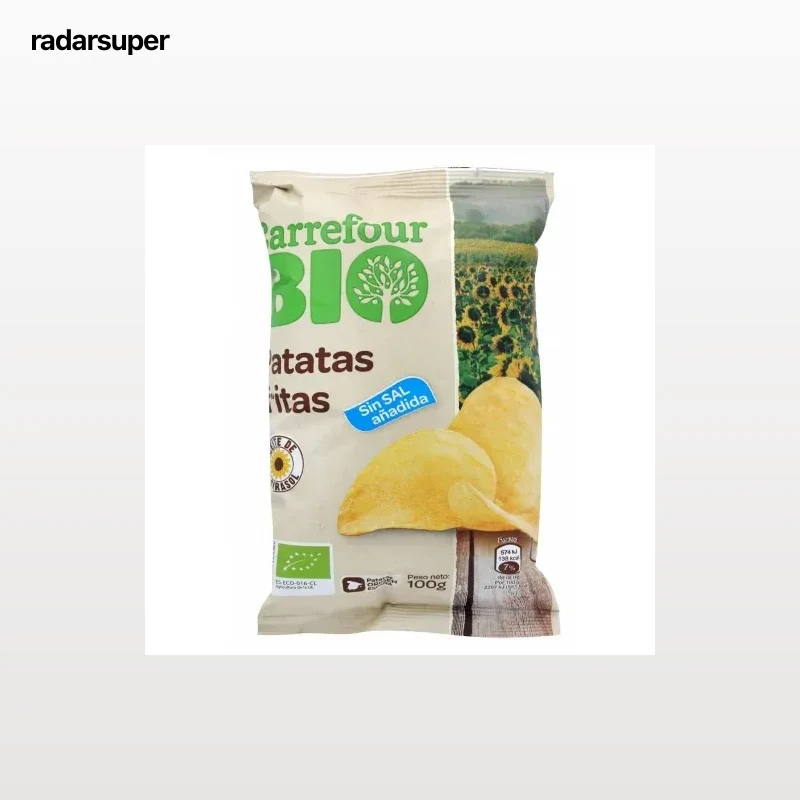 Patatas fritas ecológicas Carrefour Bio sin sal añadida 100 g.