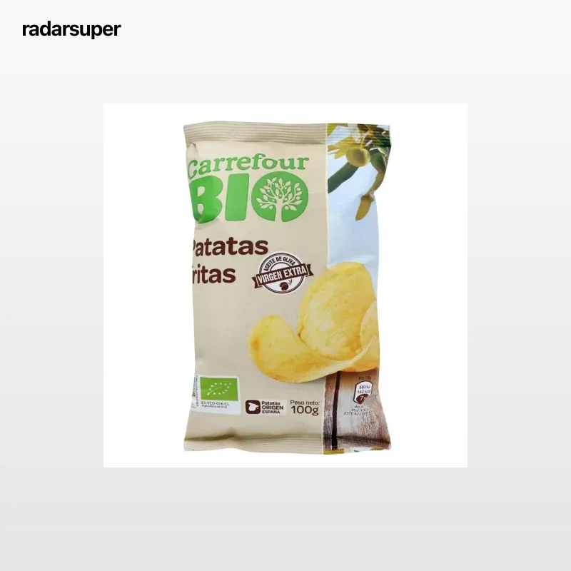 Patatas fritas en aceite de oliva ecológicas Carrefour Bio 100 g.