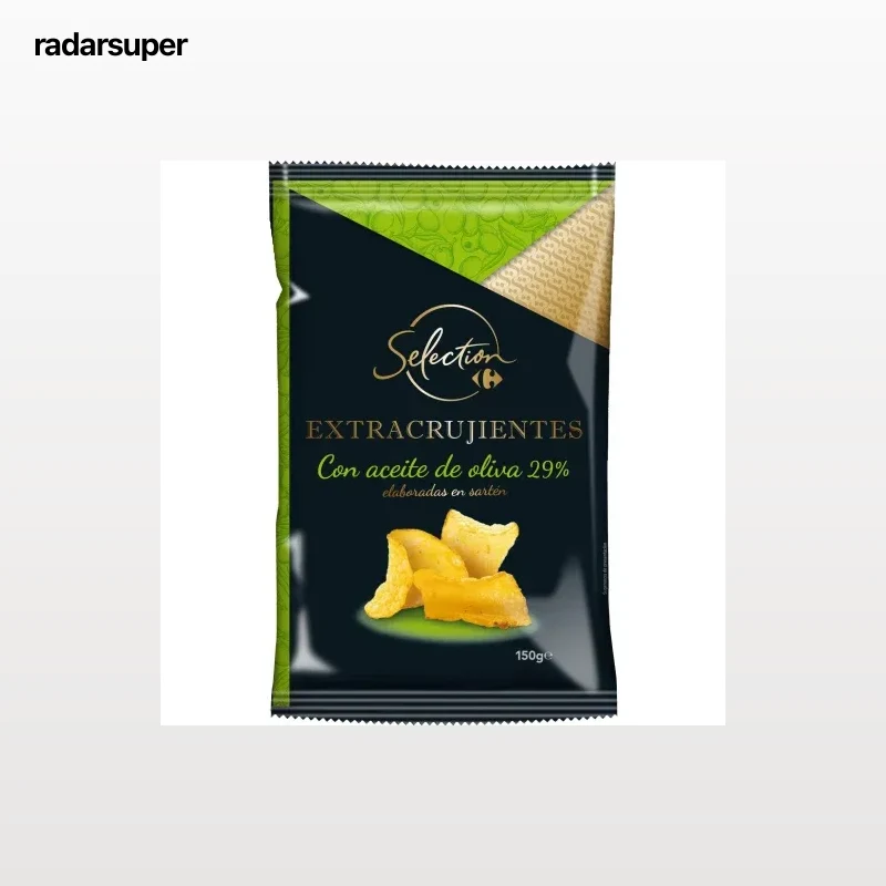 Patatas fritas extracrujientes con aceite de oliva Selección Carrefour 150 g.