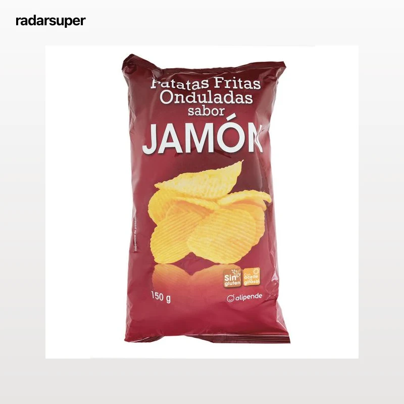 Patatas fritas onduladas jamón Alipende 150g
