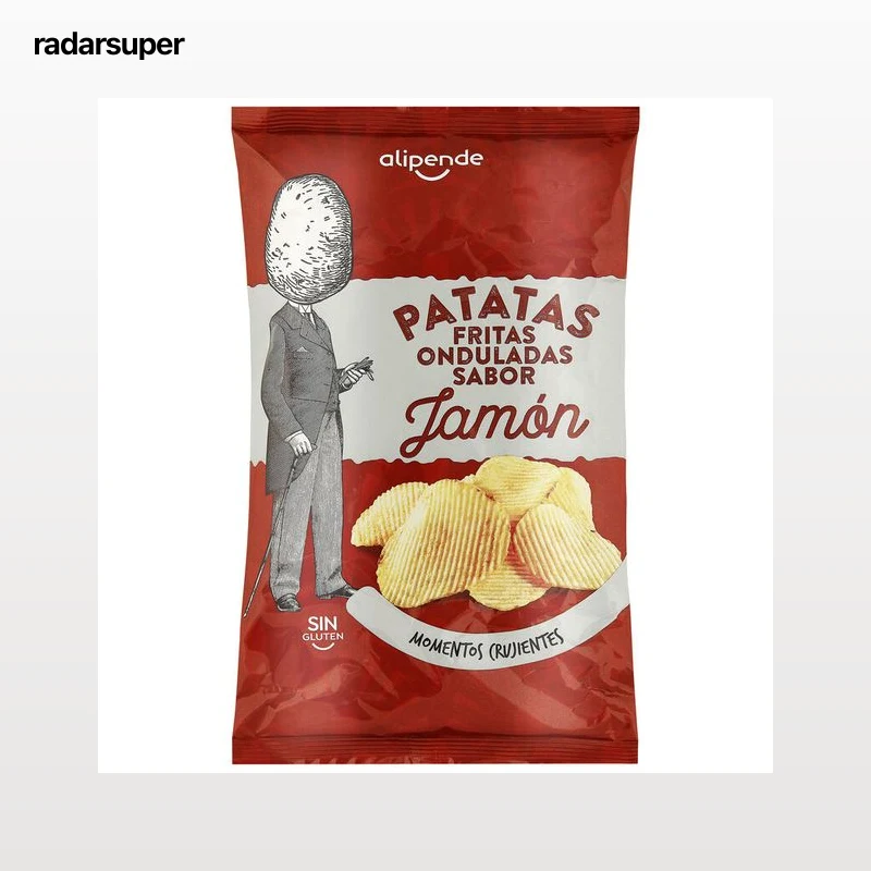Patatas fritas onduladas sabor jamón Alipende 150g