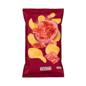 Patatas fritas onduladas sabor jamón serrano