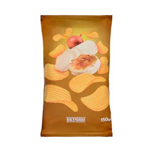 Patatas fritas onduladas sabor queso de cabra y cebolla caramelizada