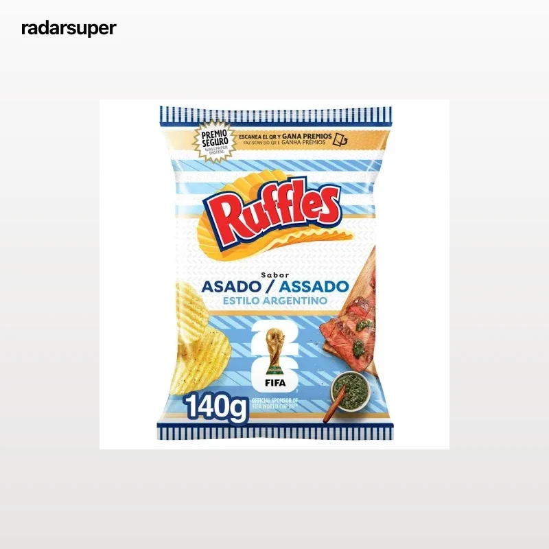 Patatas fritas sabor asado estilo argentino Ruffles 140 g.