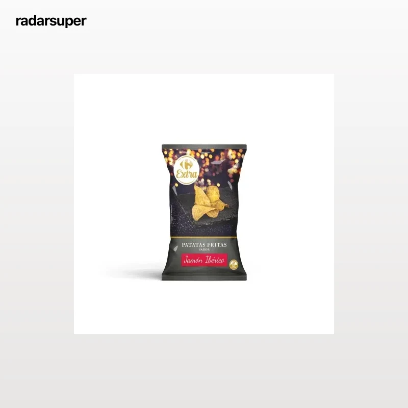 Patatas fritas sabor jamón ibérico Extra Carrefour sin gluten 150 g.