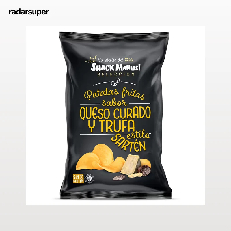 Patatas fritas sabor queso curado y trufa Dia Snack Maniac 130 g