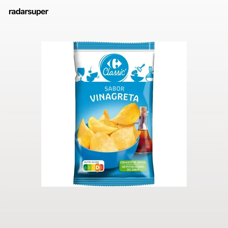 Patatas fritas sabor vinagreta Classic Carrefour 150 g.