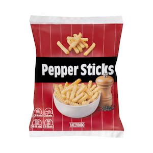 Patatas prefritas Pepper Sticks Hacendado rebozadas con sal y pimienta
