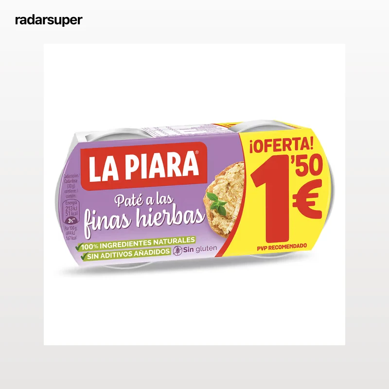 Paté a las finas hierbas La piara 2 x 75 g