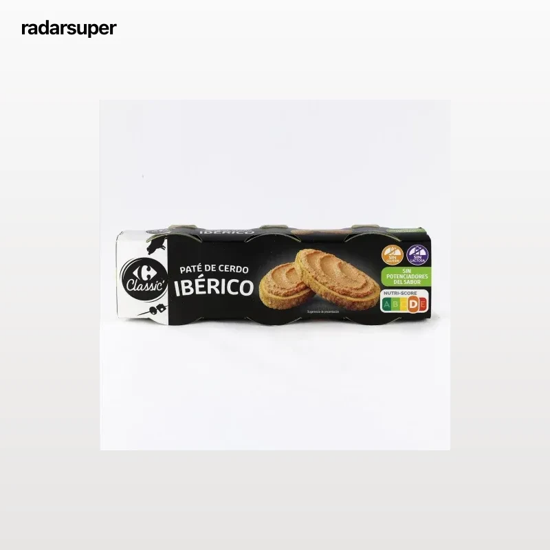 Paté de cerdo ibérico Classic Carrefour sin gluten y sin lactosa 240 g.