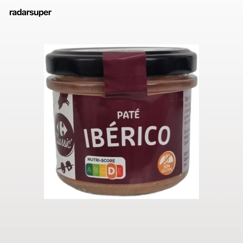 Pate de hígado de cerdo ibérico Classic Carrefour sin gluten 110 g.