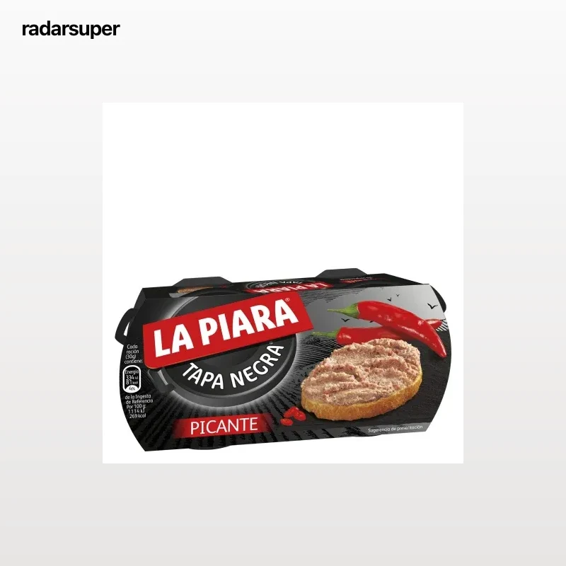 Paté de hígado de cerdo picante Tapa Negra La Piara pack de 2 unidades de 73 g.