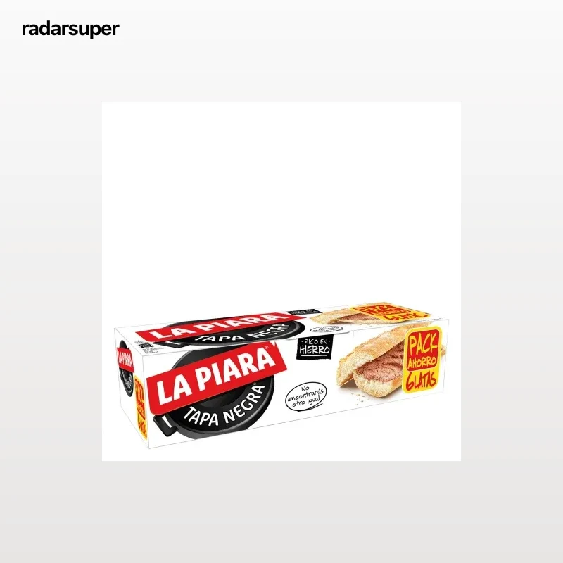 Paté de hígado de cerdo Tapa Negra La Piara pack de 6 unidades de 75 g.