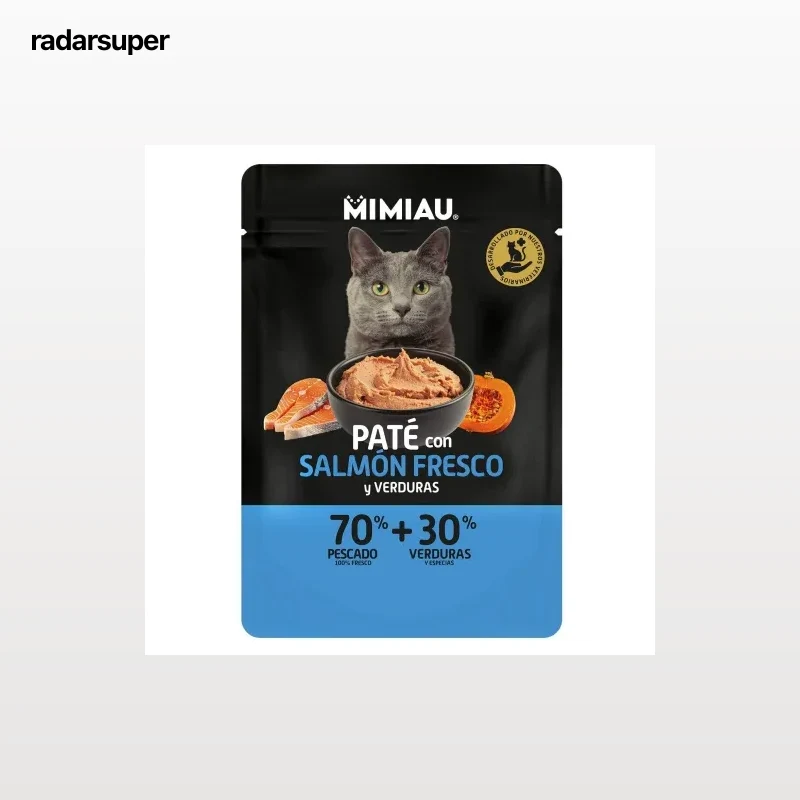 Paté de salmón y verduras para gato Mimiau 85 g.
