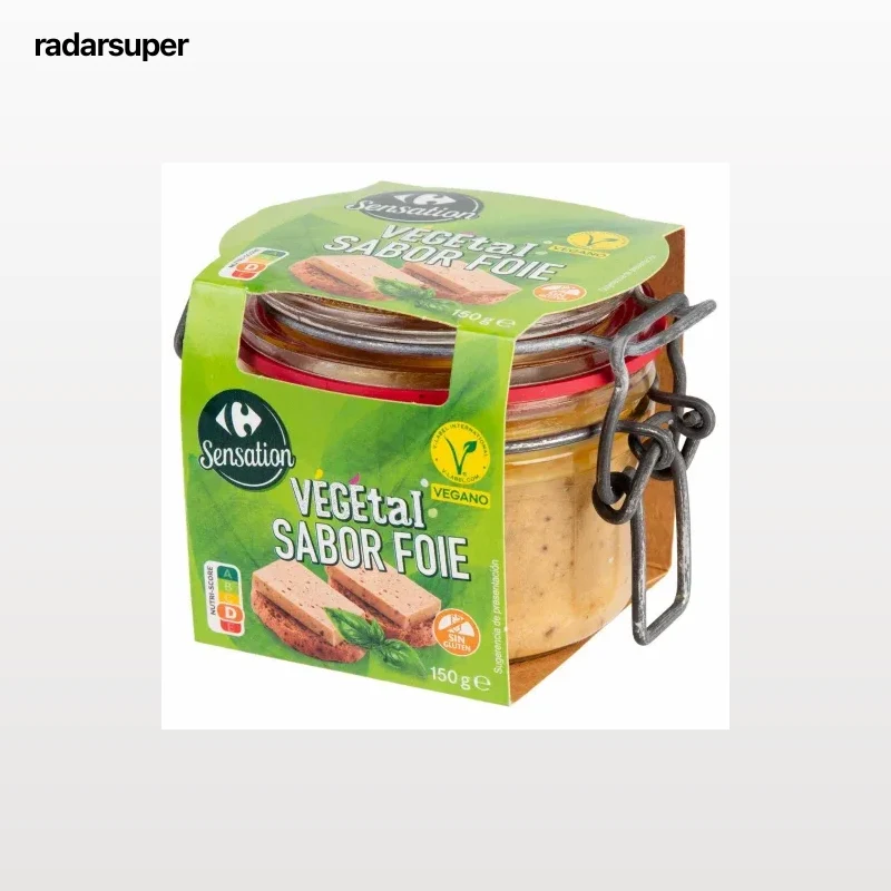 Paté vegetal sabot foie Sensation Carrefour sin gluten 150 g.