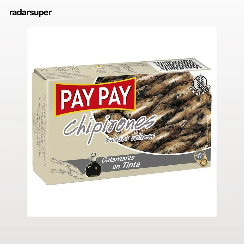 PAY PAY Chipirones rellenos en su tinta lata de 75 g.